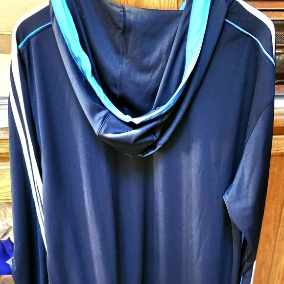 NWT Men Sweatshirt, Athletic Hoody Ad8idas, Basketball SZ XLT 28807 Navy Blue - Picture 2 of 5